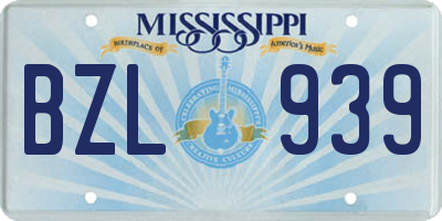 MS license plate BZL939