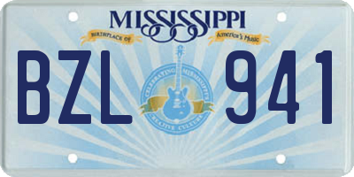 MS license plate BZL941