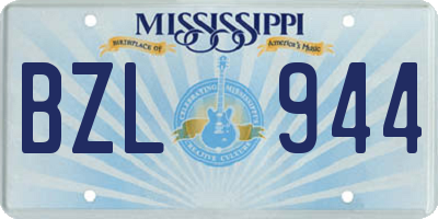MS license plate BZL944