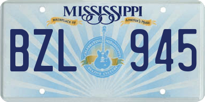 MS license plate BZL945