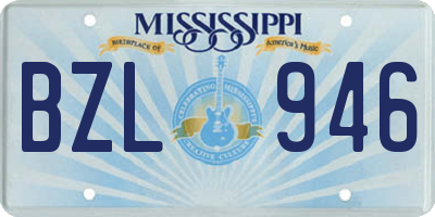 MS license plate BZL946