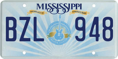 MS license plate BZL948