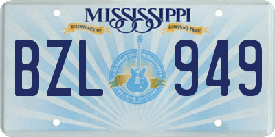 MS license plate BZL949