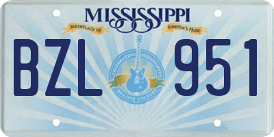 MS license plate BZL951