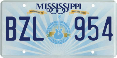 MS license plate BZL954