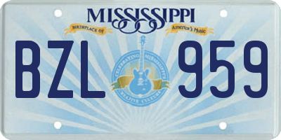 MS license plate BZL959