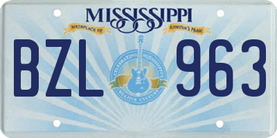 MS license plate BZL963