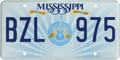 MS license plate BZL975