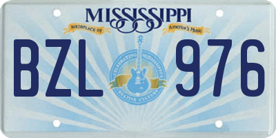 MS license plate BZL976