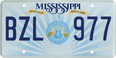 MS license plate BZL977