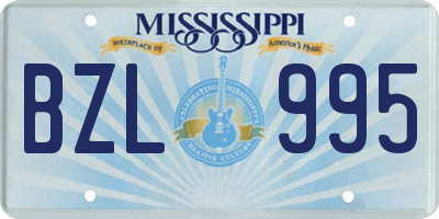 MS license plate BZL995