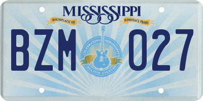 MS license plate BZM027