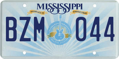 MS license plate BZM044