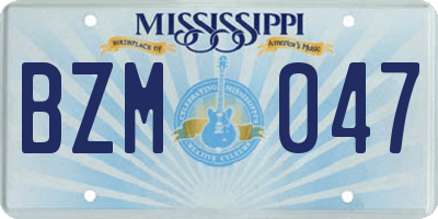 MS license plate BZM047