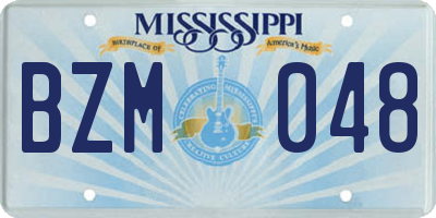 MS license plate BZM048