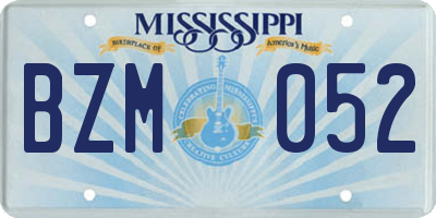 MS license plate BZM052