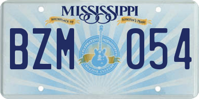 MS license plate BZM054