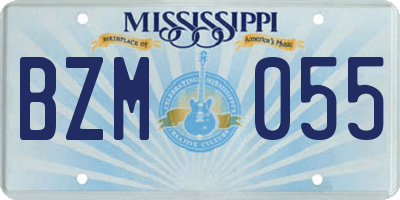 MS license plate BZM055