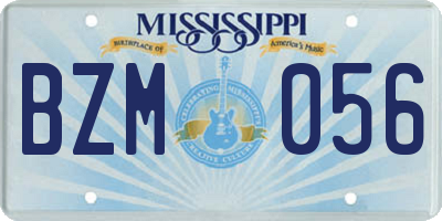 MS license plate BZM056