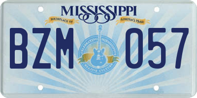 MS license plate BZM057
