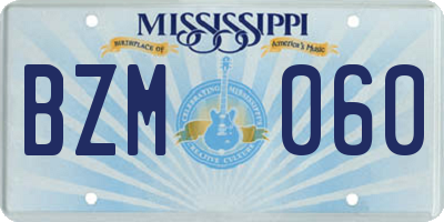MS license plate BZM060