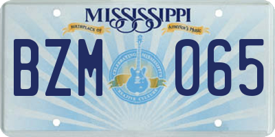 MS license plate BZM065