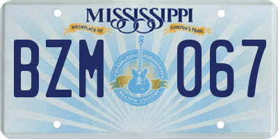 MS license plate BZM067