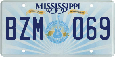 MS license plate BZM069