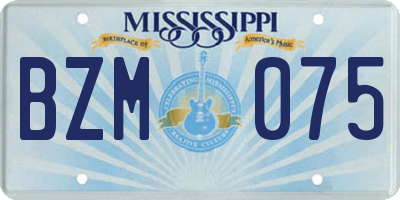 MS license plate BZM075