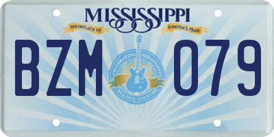 MS license plate BZM079