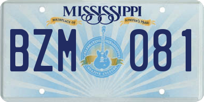 MS license plate BZM081