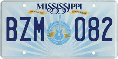 MS license plate BZM082