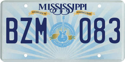 MS license plate BZM083