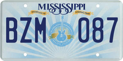 MS license plate BZM087