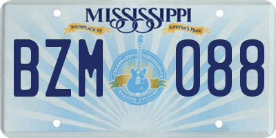 MS license plate BZM088