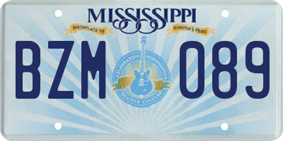 MS license plate BZM089