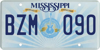 MS license plate BZM090
