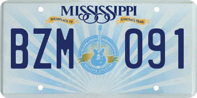 MS license plate BZM091