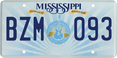 MS license plate BZM093