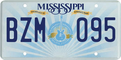 MS license plate BZM095