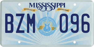 MS license plate BZM096