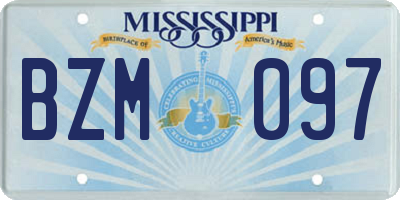 MS license plate BZM097