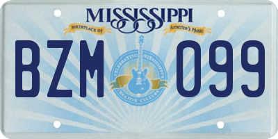 MS license plate BZM099