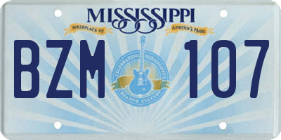 MS license plate BZM107