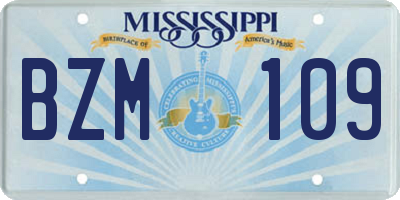 MS license plate BZM109