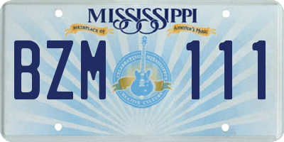 MS license plate BZM111