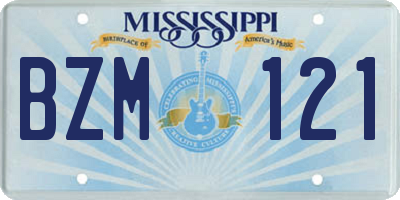 MS license plate BZM121