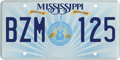 MS license plate BZM125