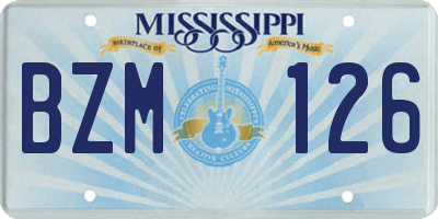 MS license plate BZM126
