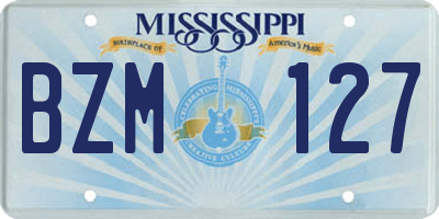 MS license plate BZM127